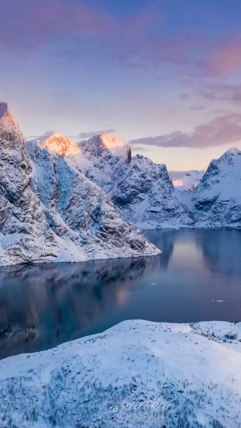 norway lofoten mountains winter wallpaper
