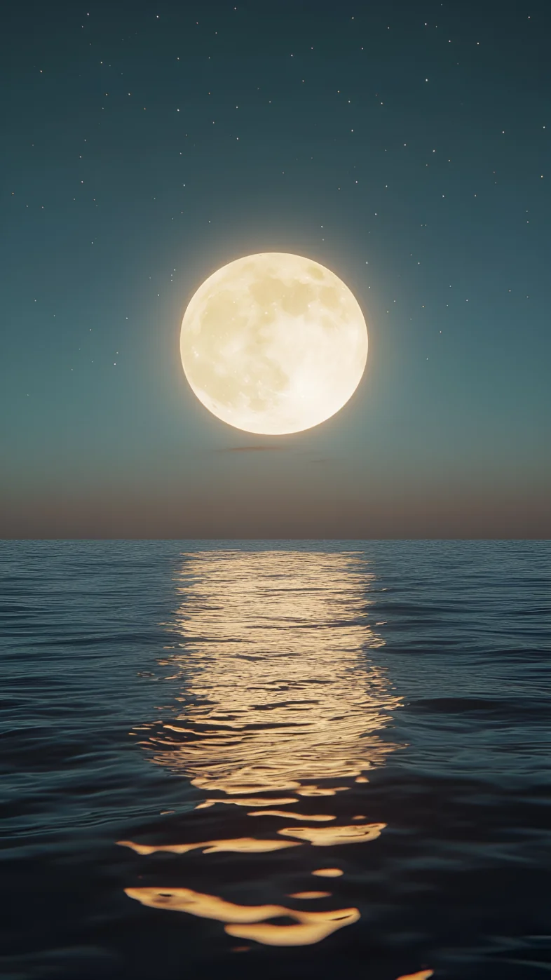 ocean moon sky reflection landscape wallpaper
