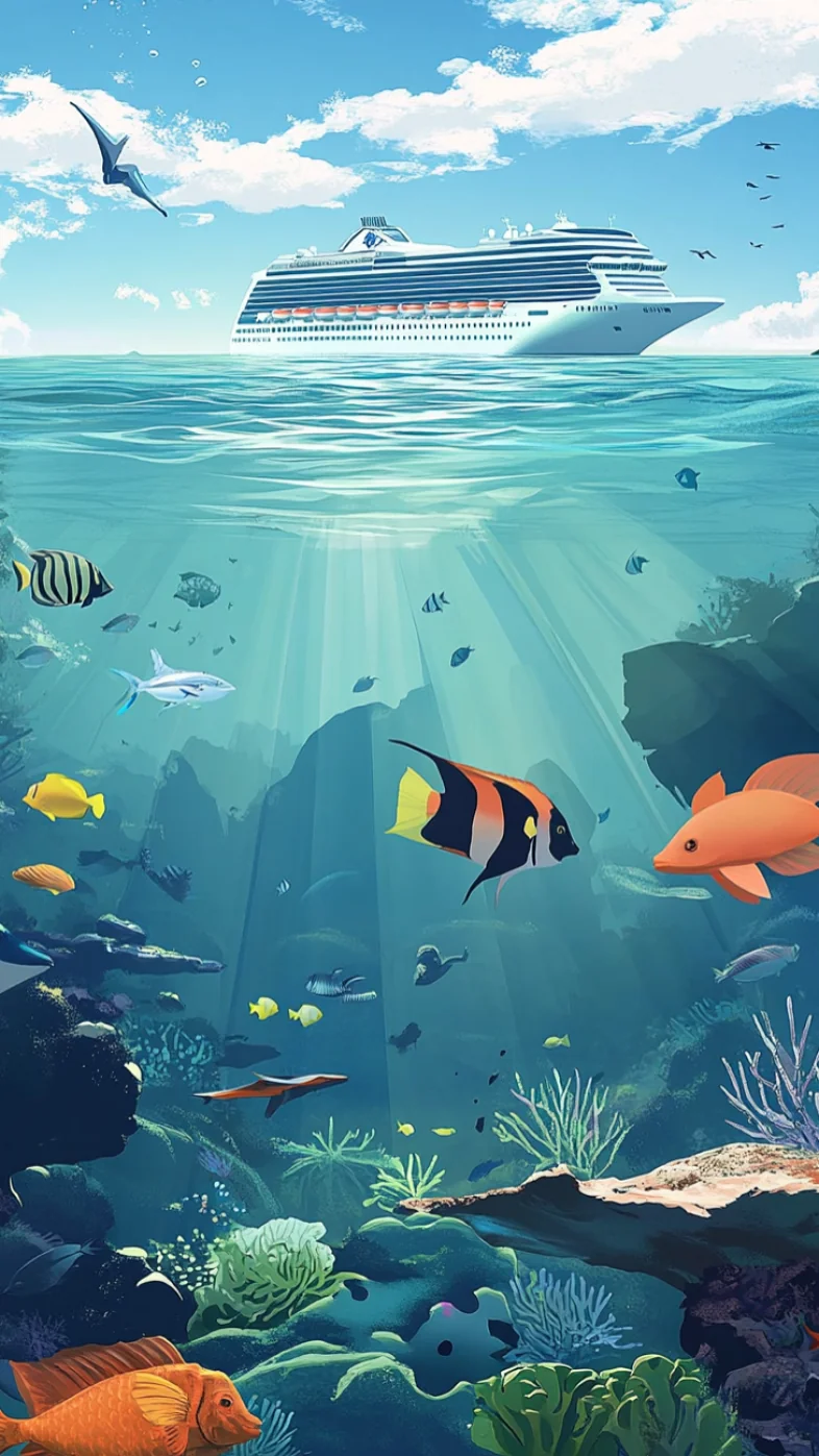 ocean with fishes wallpaper