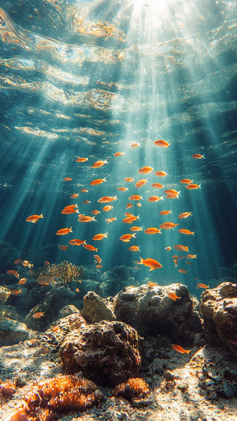 ocean with fishes wallpaper