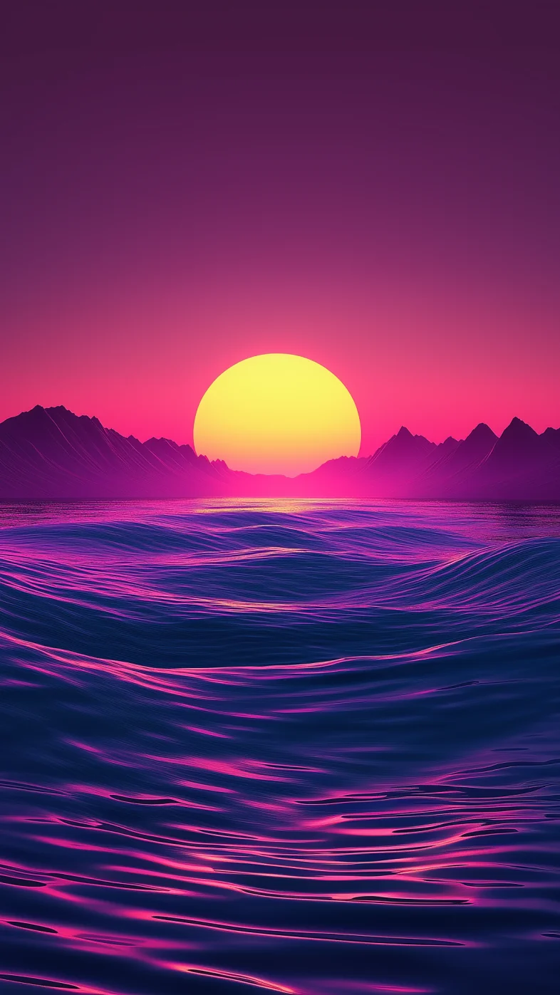 ocean with sunset wallpaper