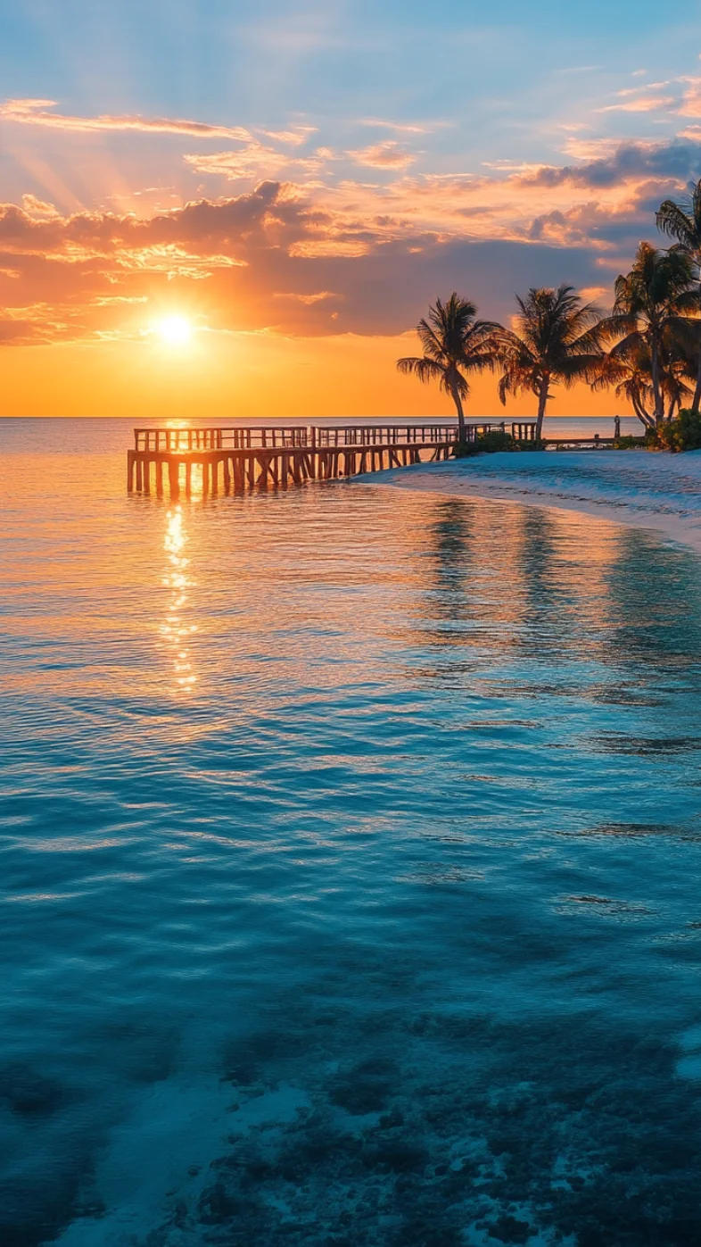 ocean with sunset wallpaper