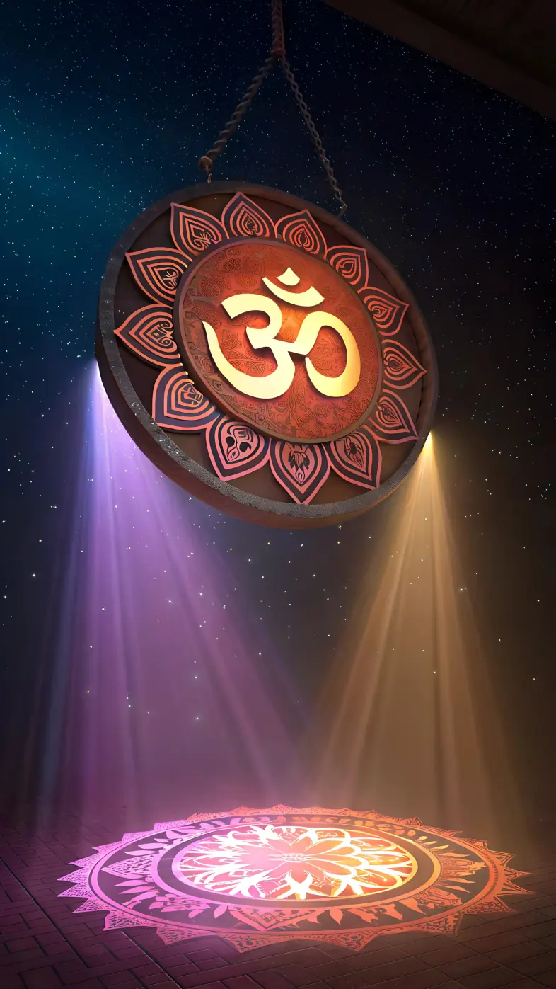 om symbol glow light wallpaper