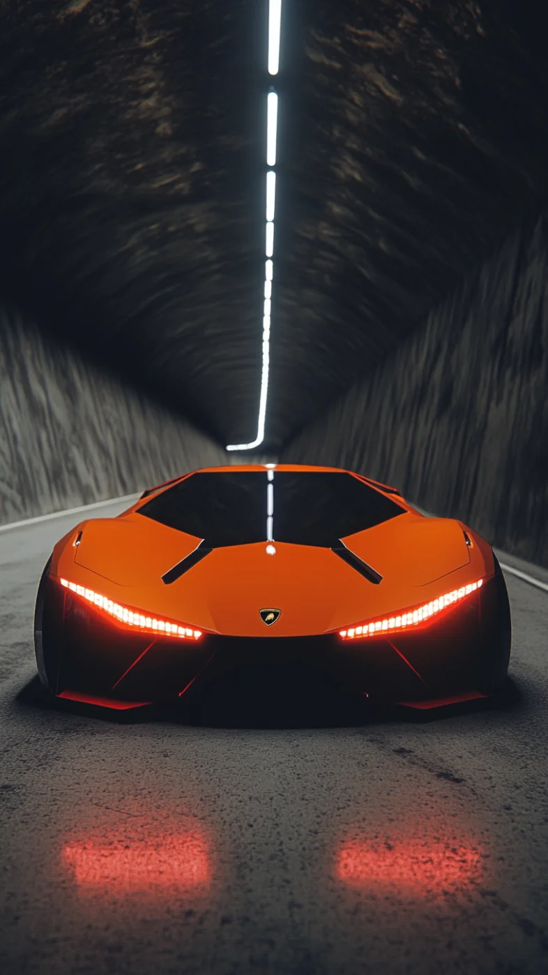 orange Lamborghini supercar wallpaper
