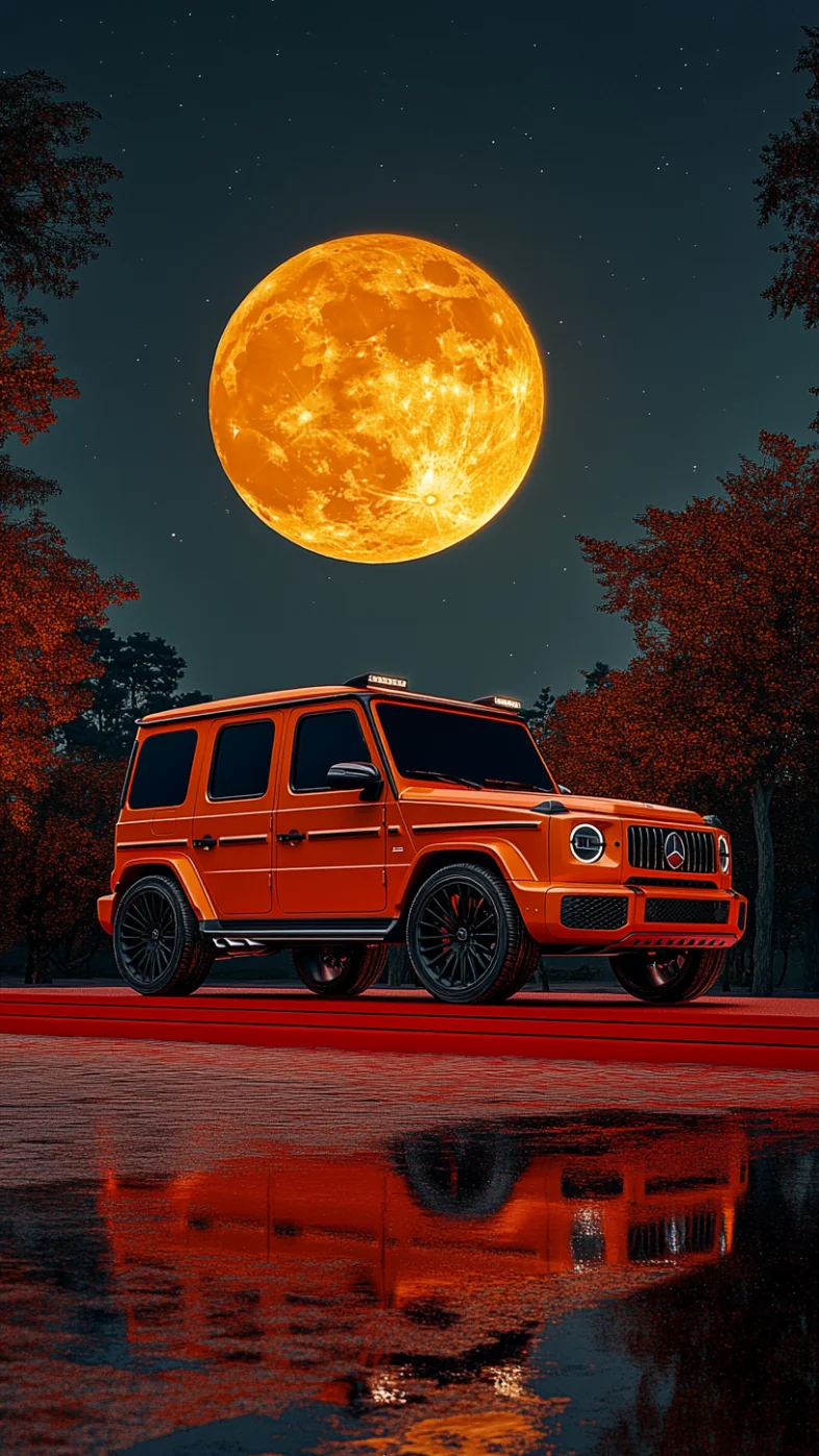 orange g class car wallpaper