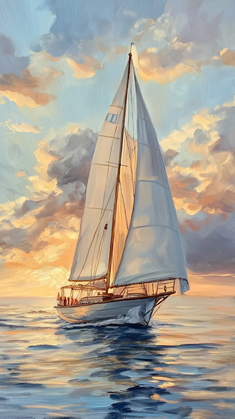 painting of a sailboat wallpaper