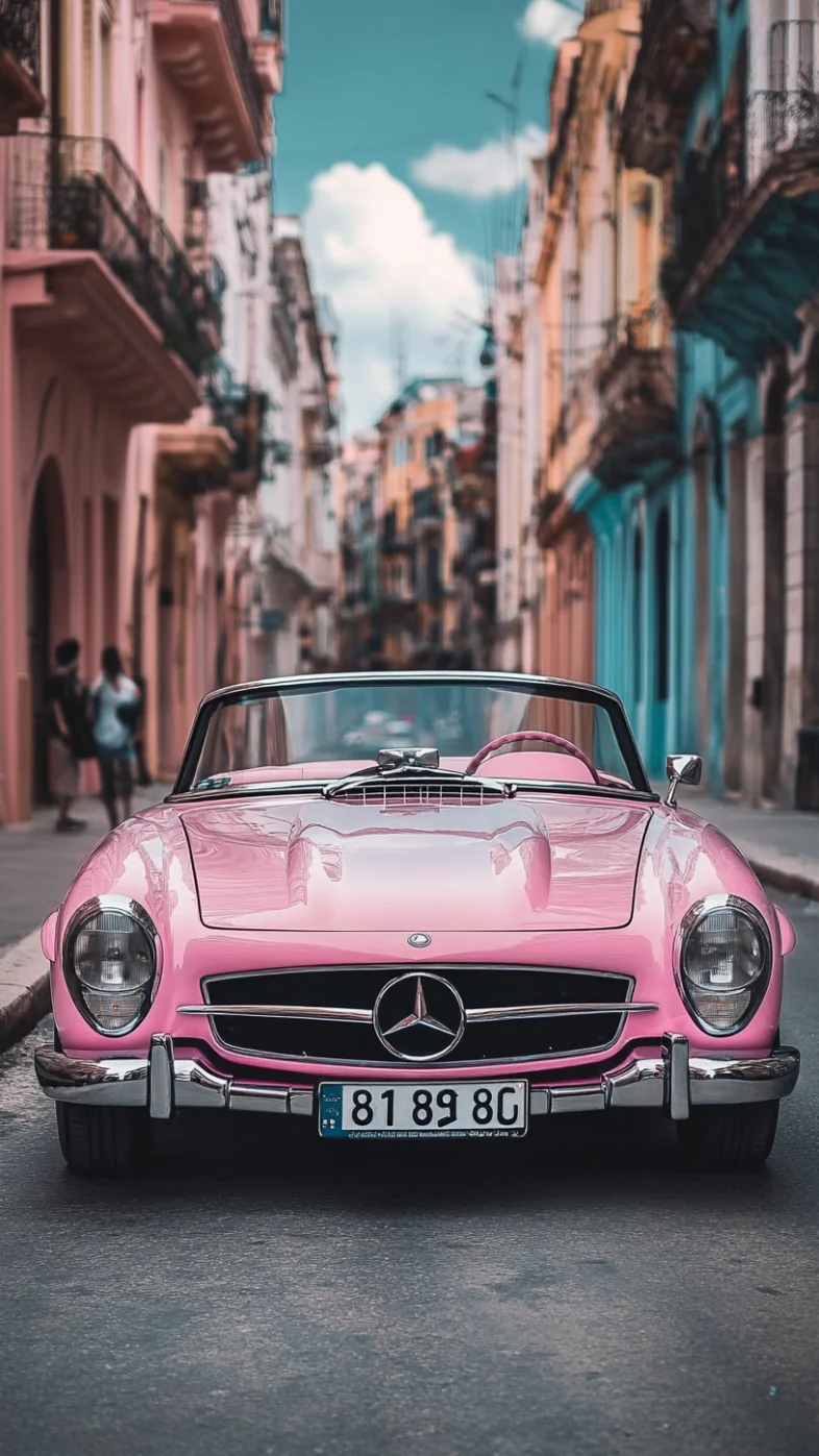pink Mercedes car wallpaper