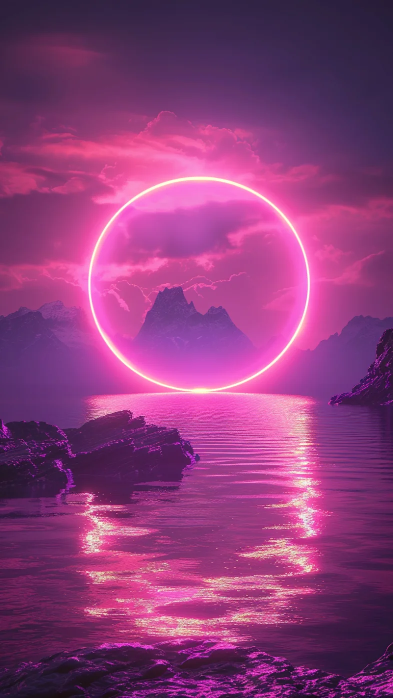 pink colored glowing neon wallpaper