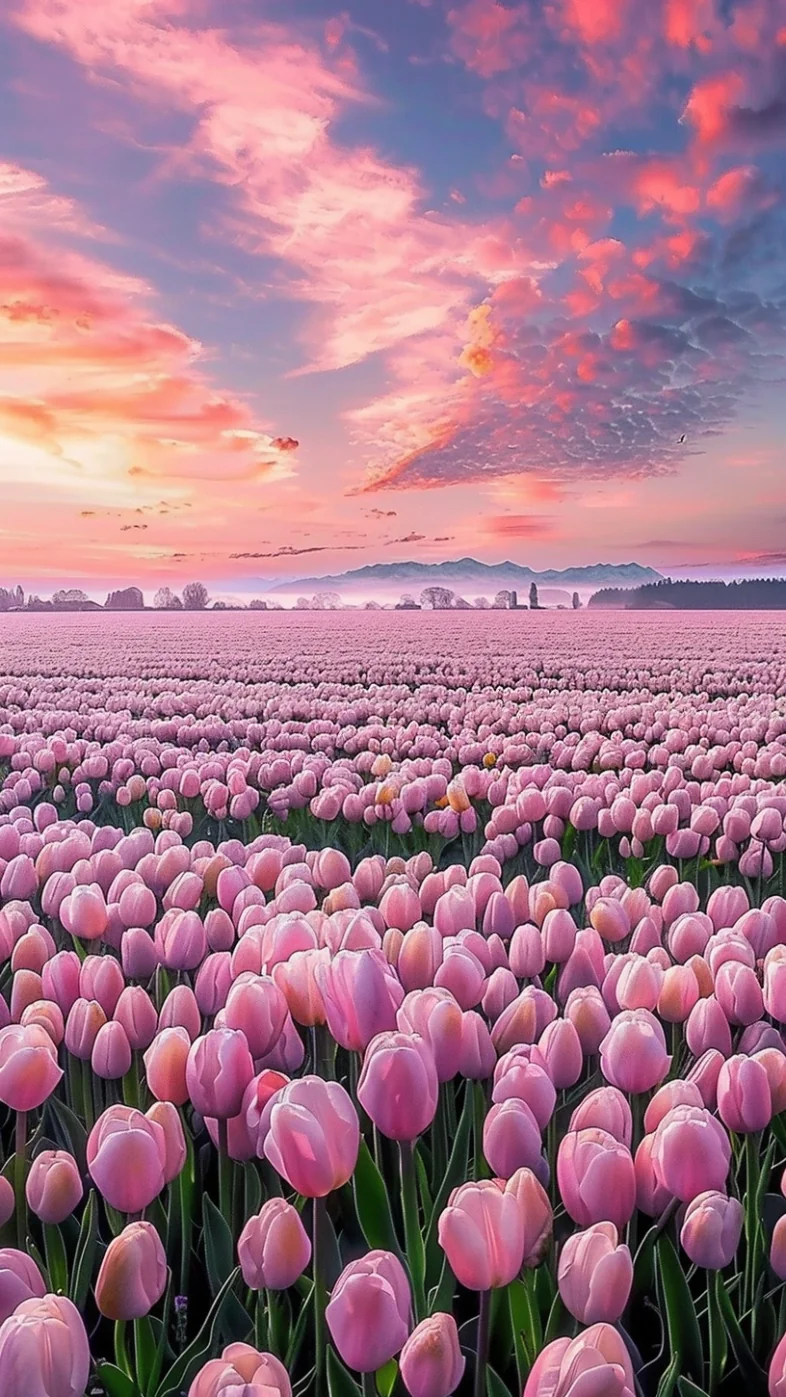 pink tulips flowers wallpaper