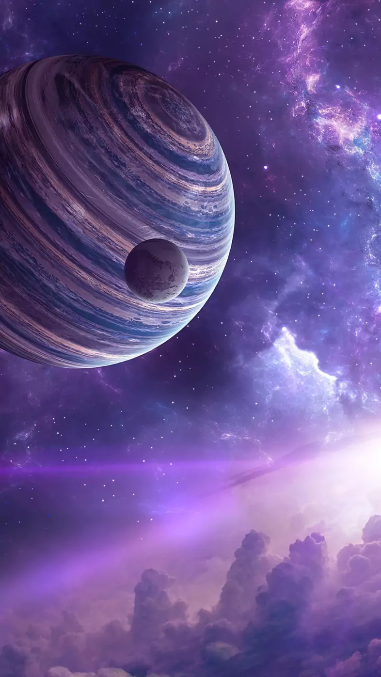 planet moon space stars wallpaper