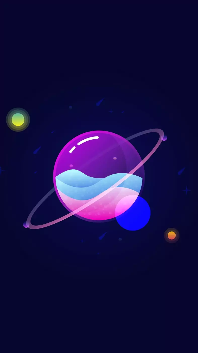 planets colorful gradients wallpaper