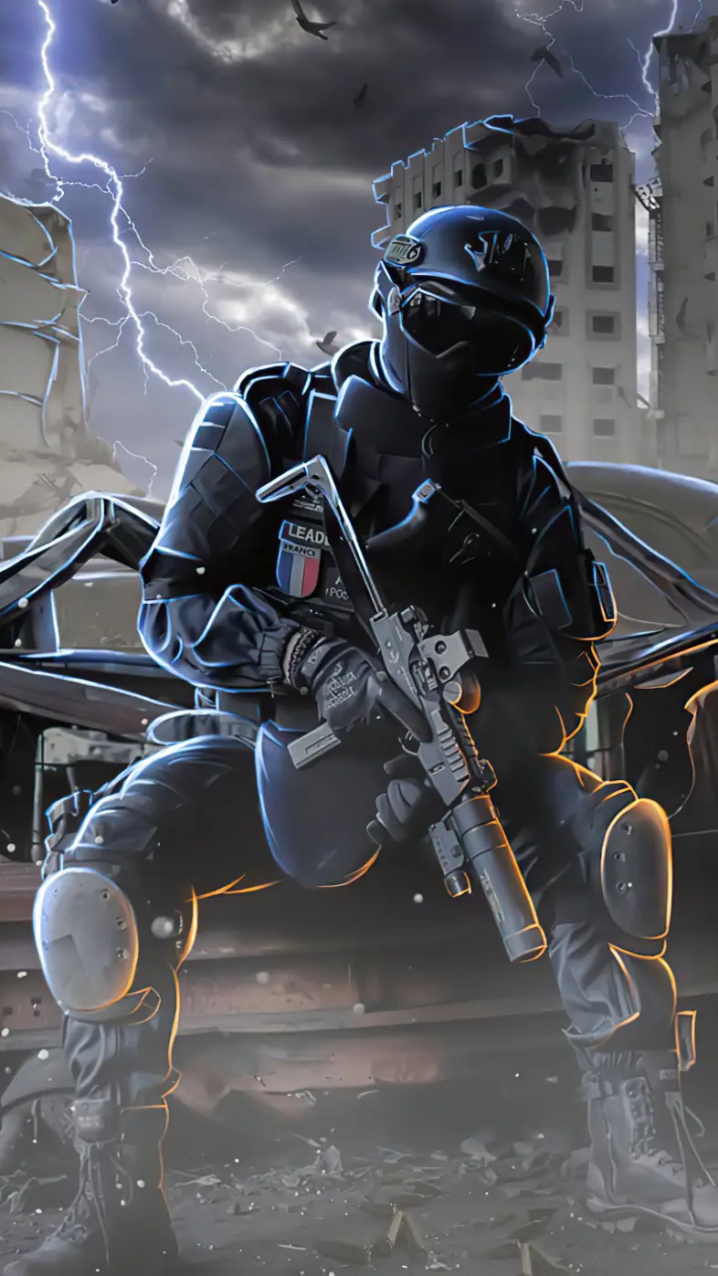 police cyber gamer wallpaper