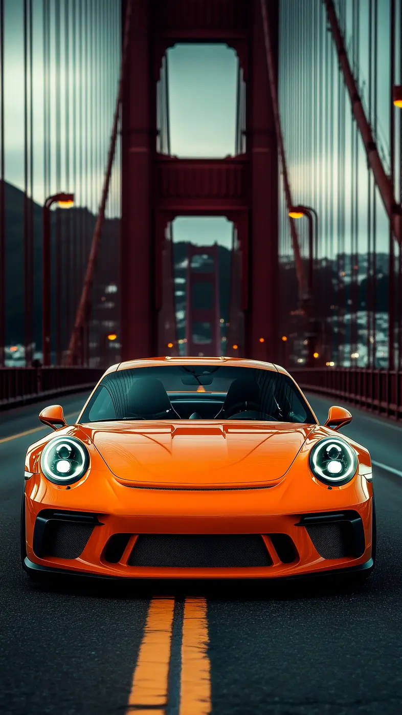 porsche car road bridge wallpaper
