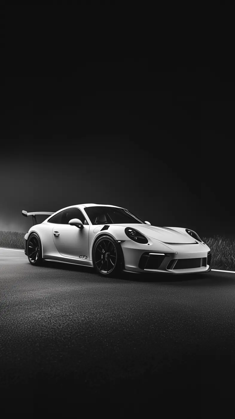 porsche car white grey wallpaper