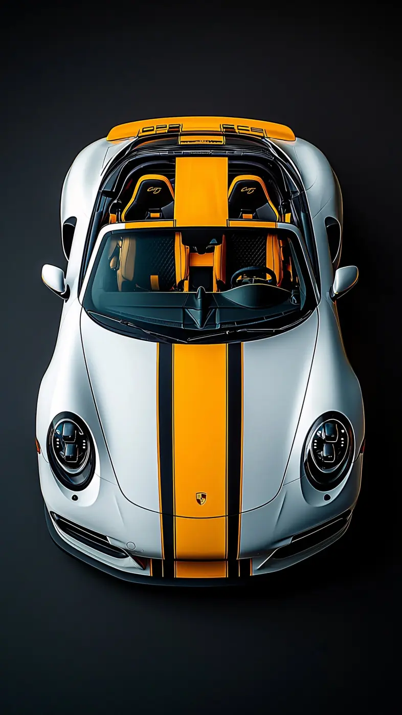 porsche car yellow wallpaper