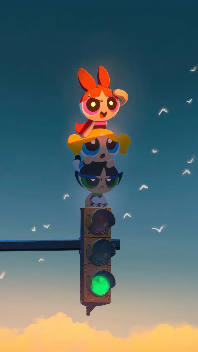 powerpuff girls minimal cartoon wallpaper