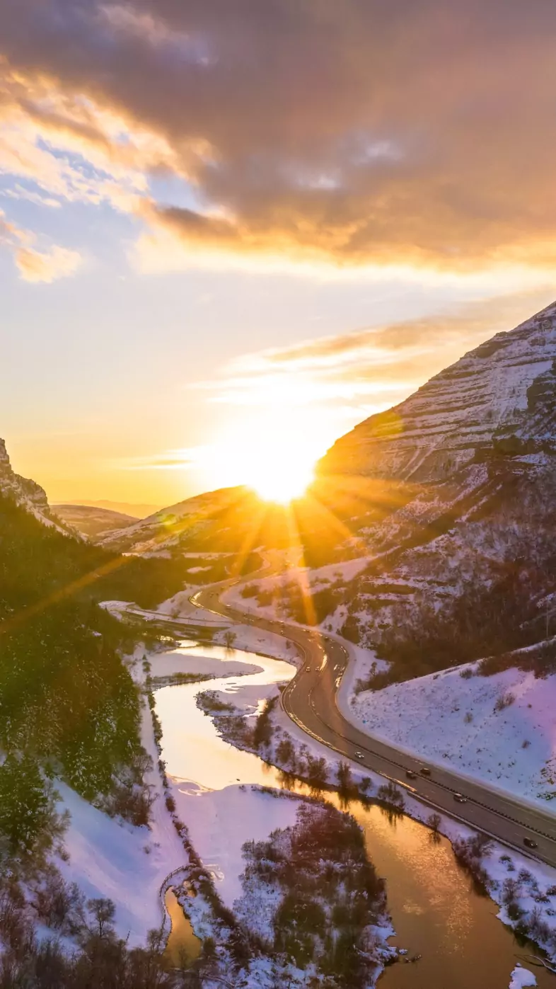 provo canyon during winter wallpaper