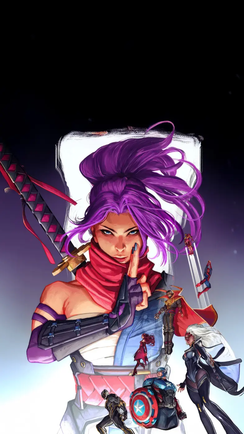 psylocke in marvel rivals game wallpaper
