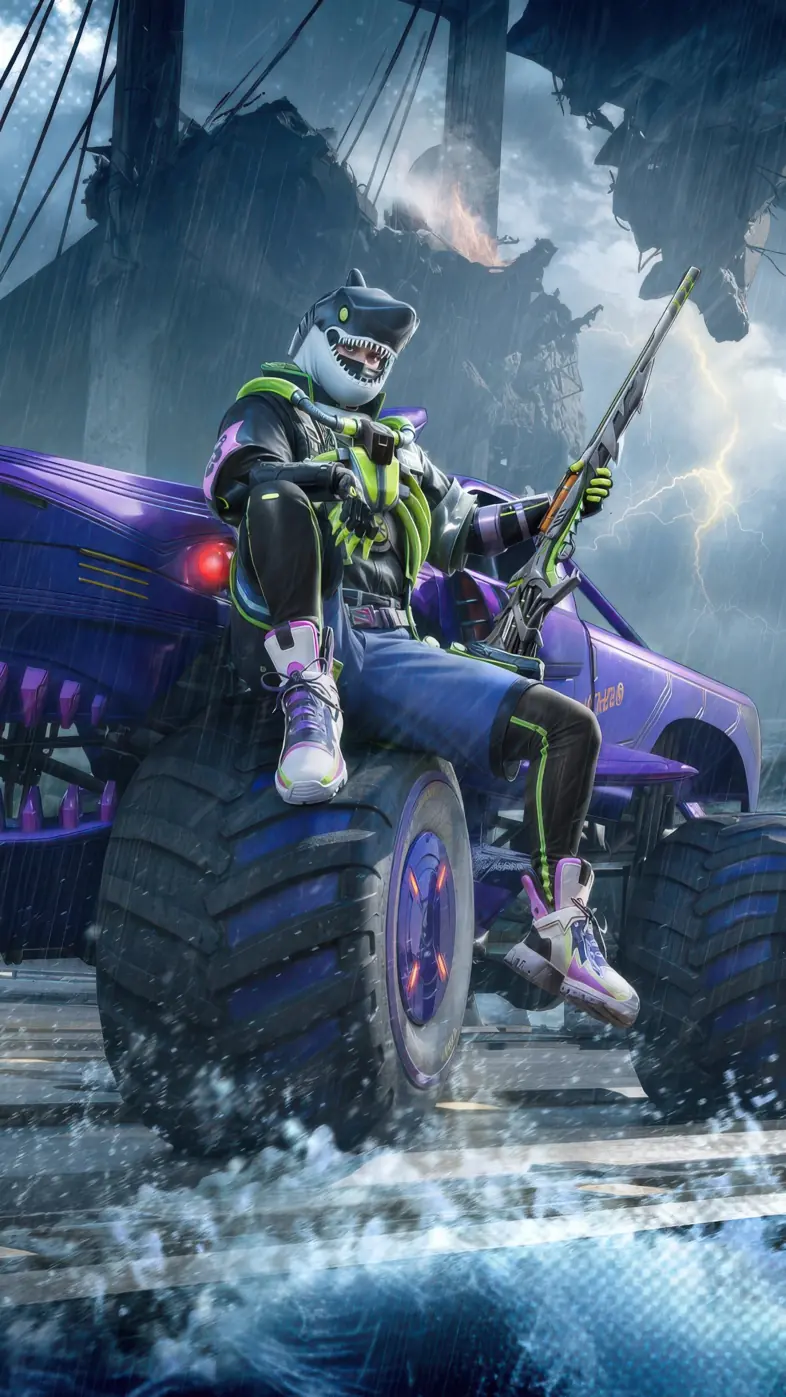 pubg shark themed monster truck wallpaper