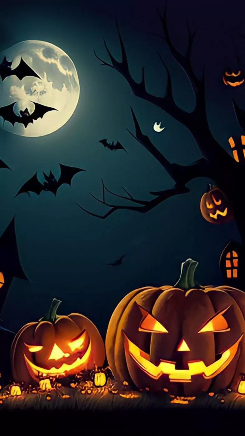 pumpkins night halloween wallpaper