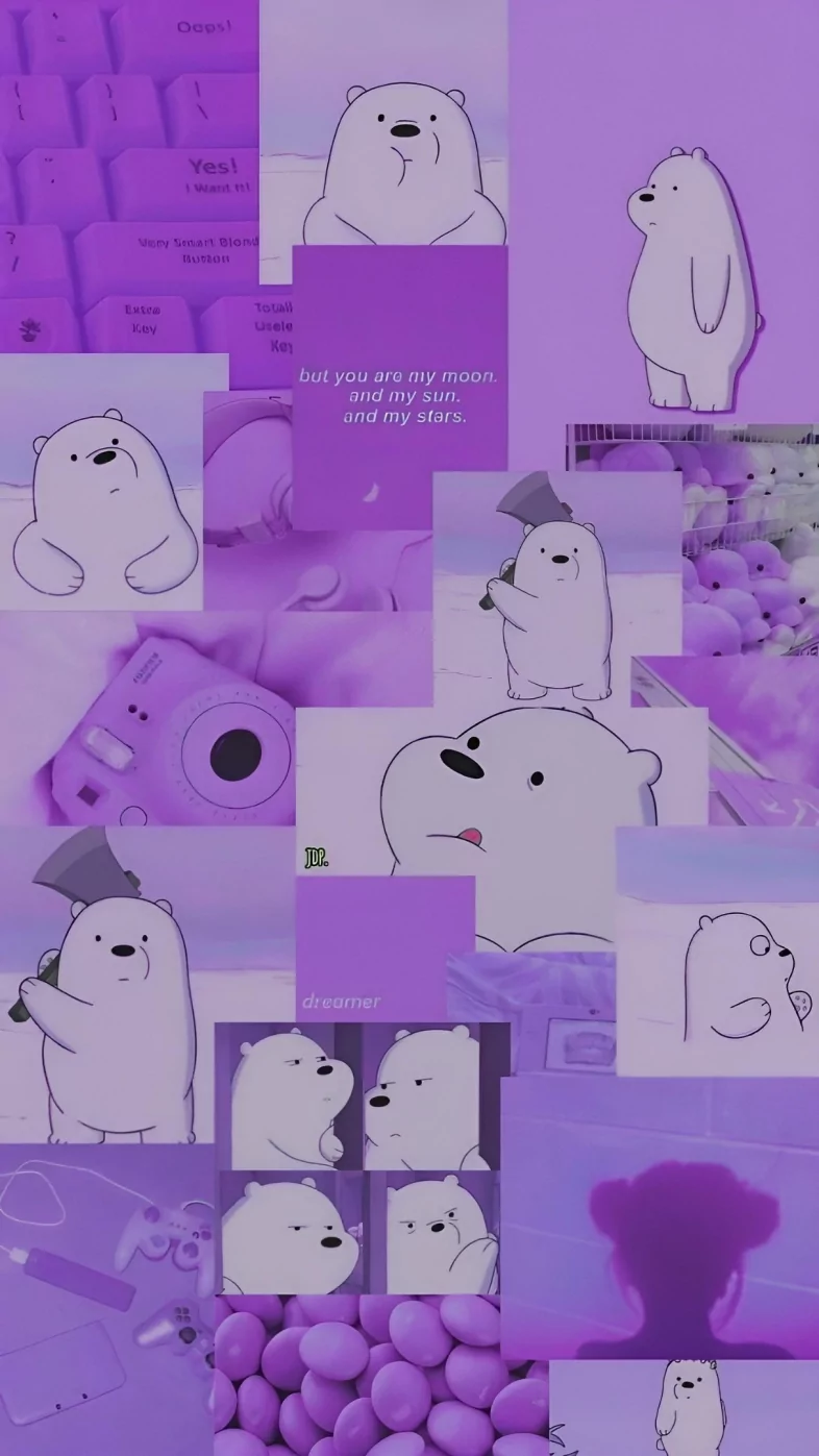 purple aesthetic bears wallpaper