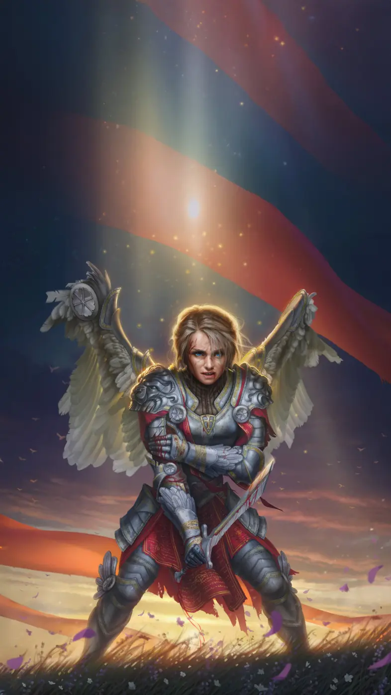 radiant warrior angel game wallpaper