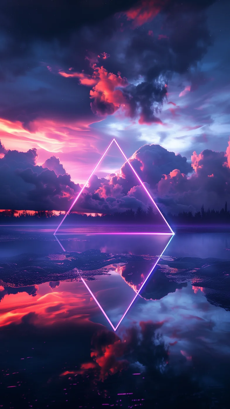 rainbow colored glowing neon wallpaper