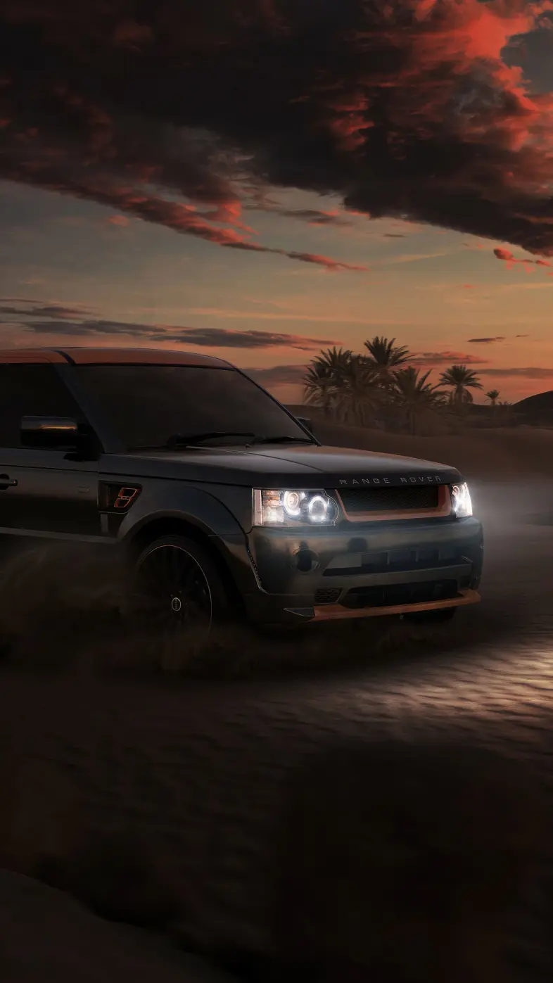 range rover desert night car wallpaper