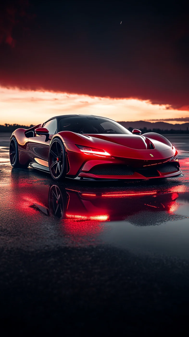 red Ferrari car wallpaper