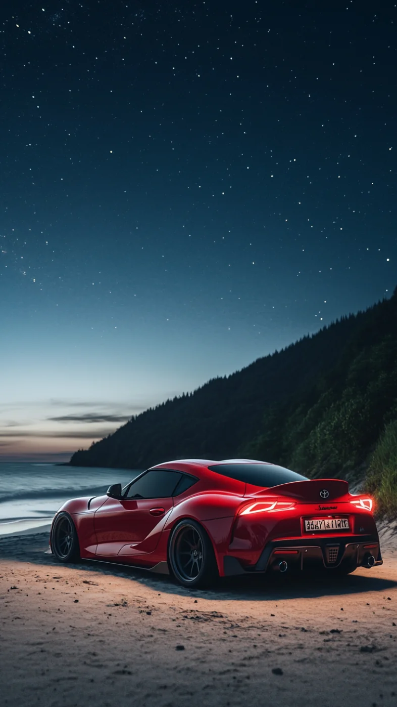 red Supra mk5 a90 car wallpaper