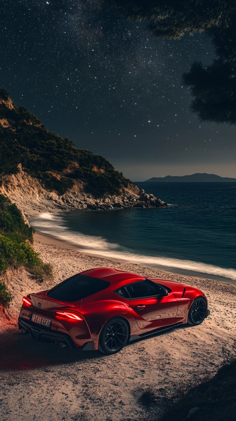 red Supra mk5 a90 car wallpaper