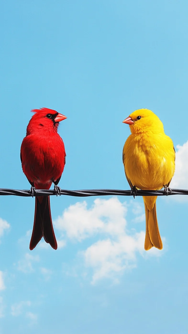 red and yellow bird wallpaper