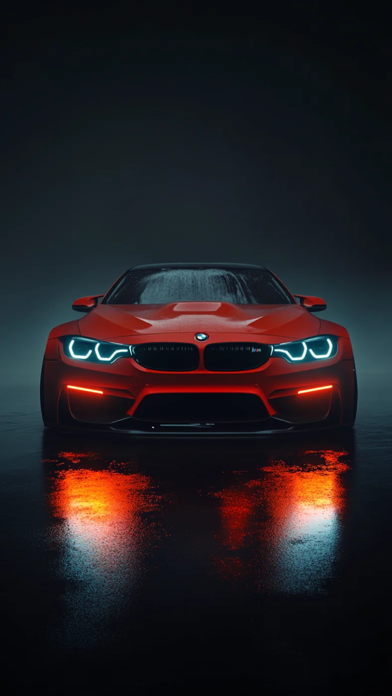 red bmw sports car wallpaper