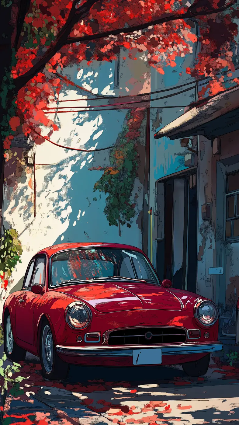 red car art wallpaper