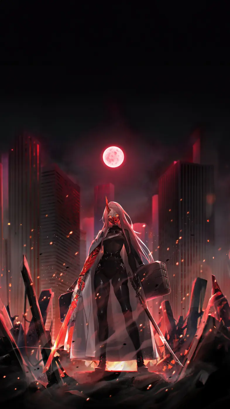 red demon bf anime girl wallpaper