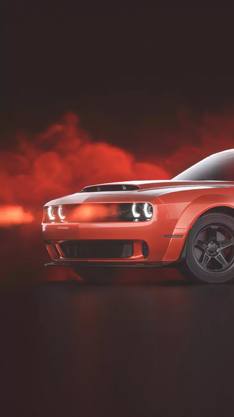 red dodge challenger demon car wallpaper