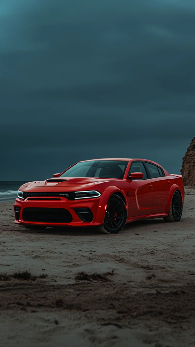red dodge charger hellcat car wallpaper
