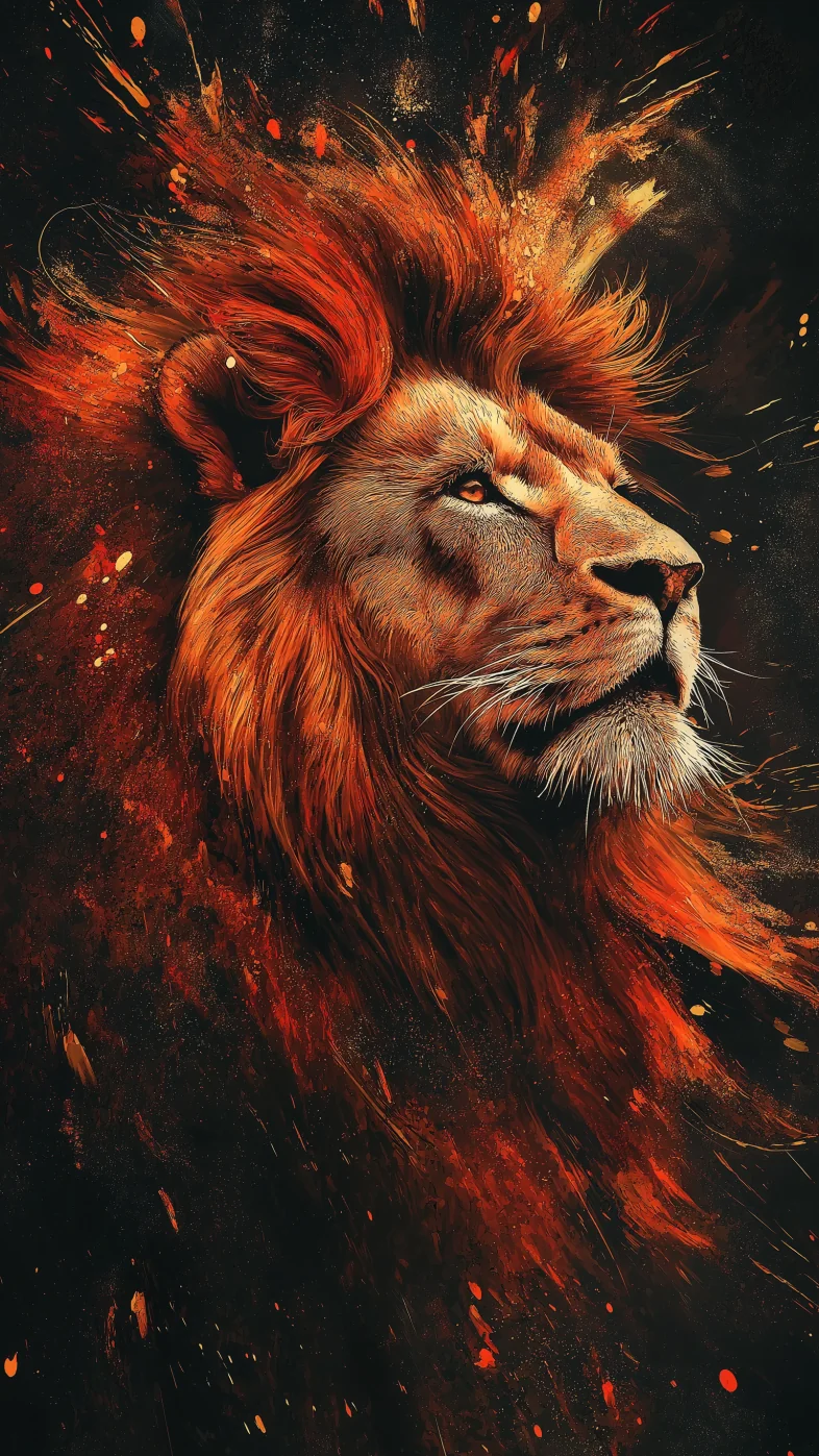 red lion art wallpaper
