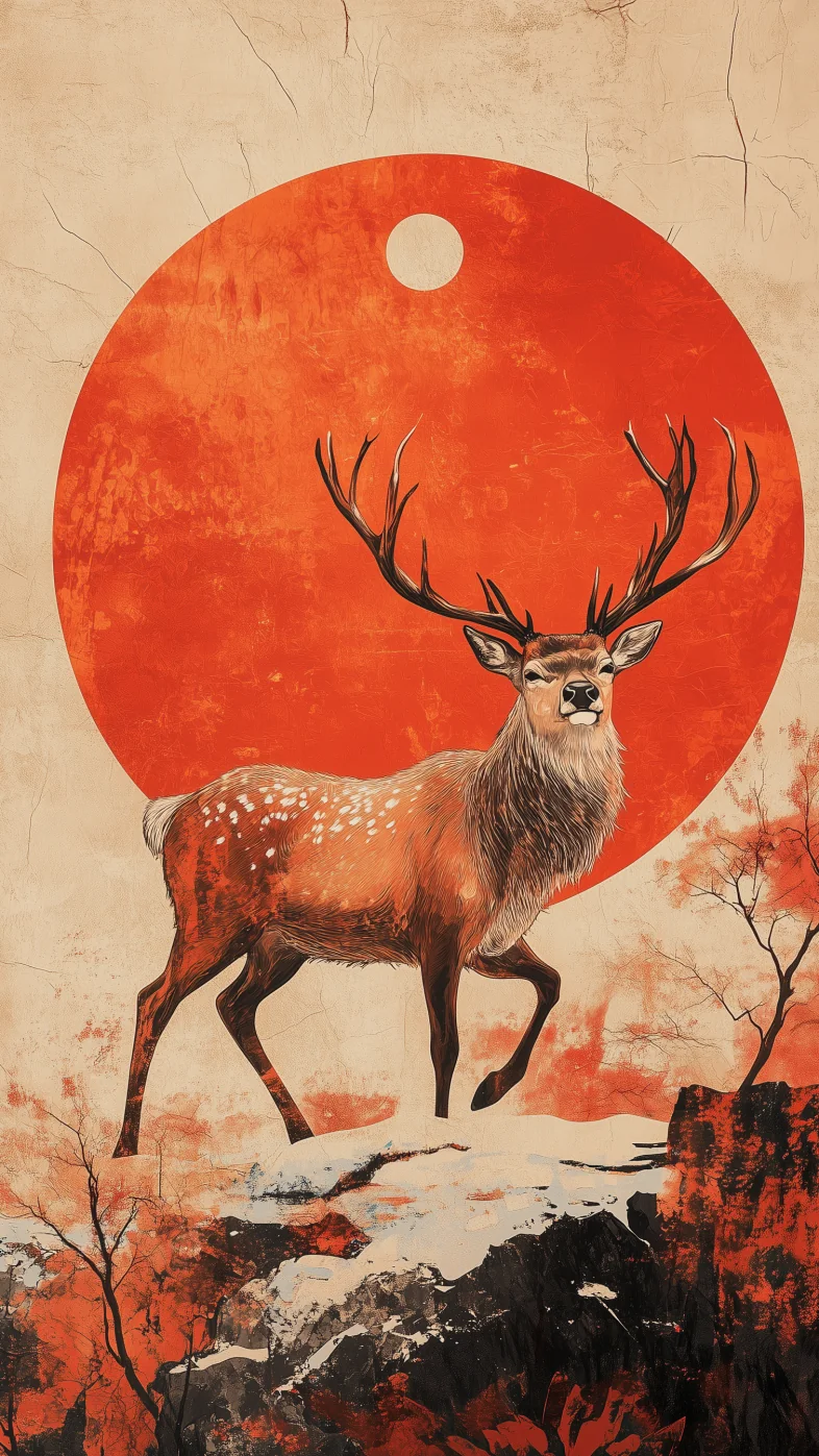 reindeer art wallpaper