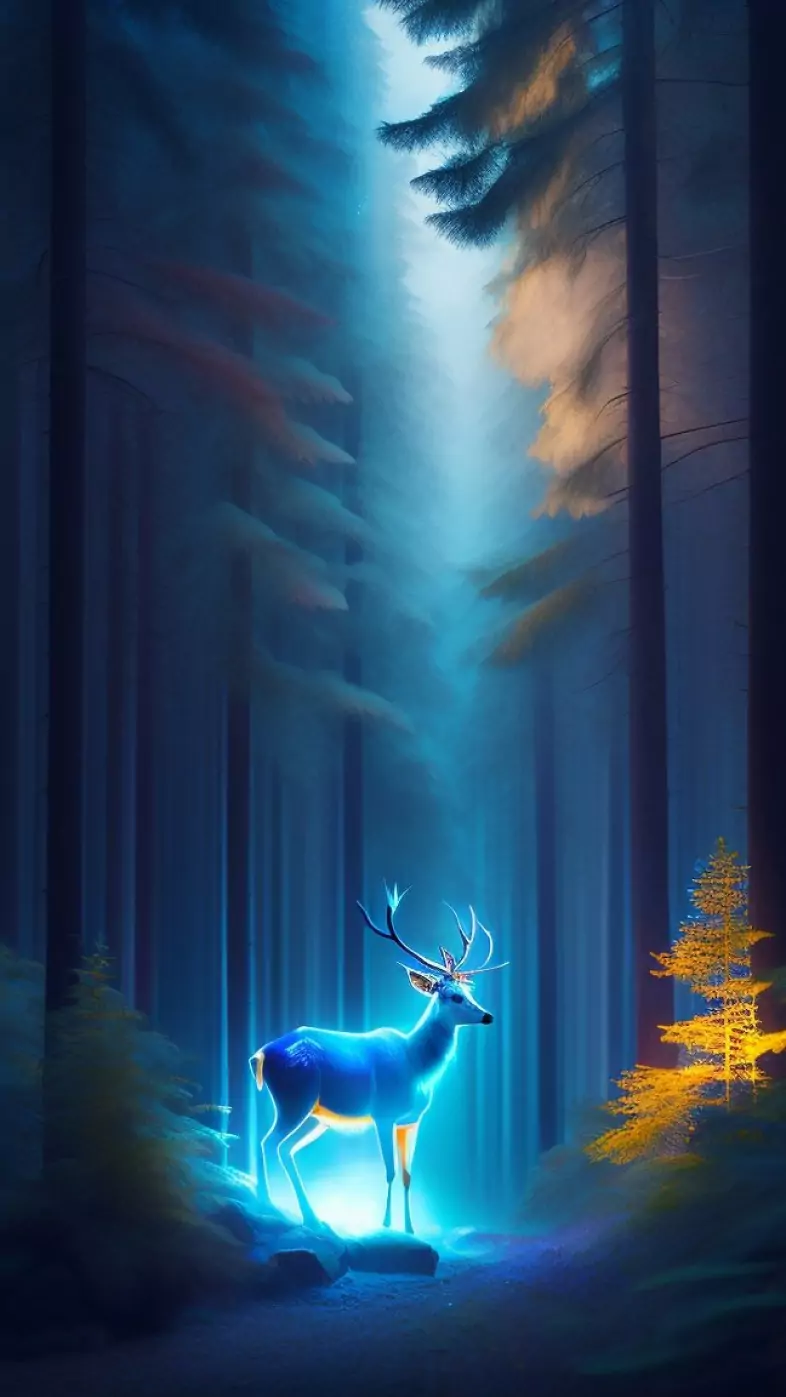 reindeer glowing wallpaper