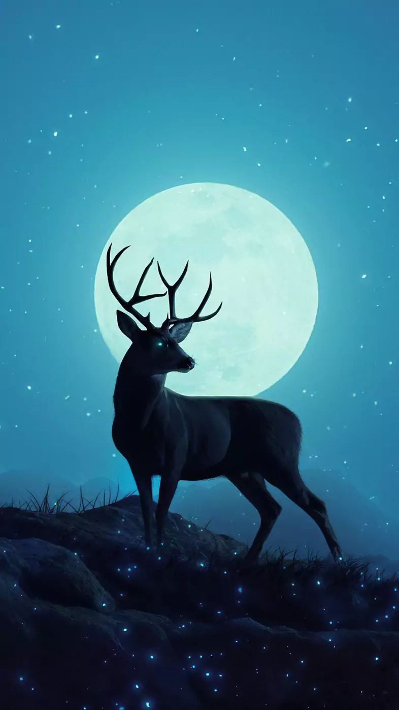 reindeer glowing wallpaper