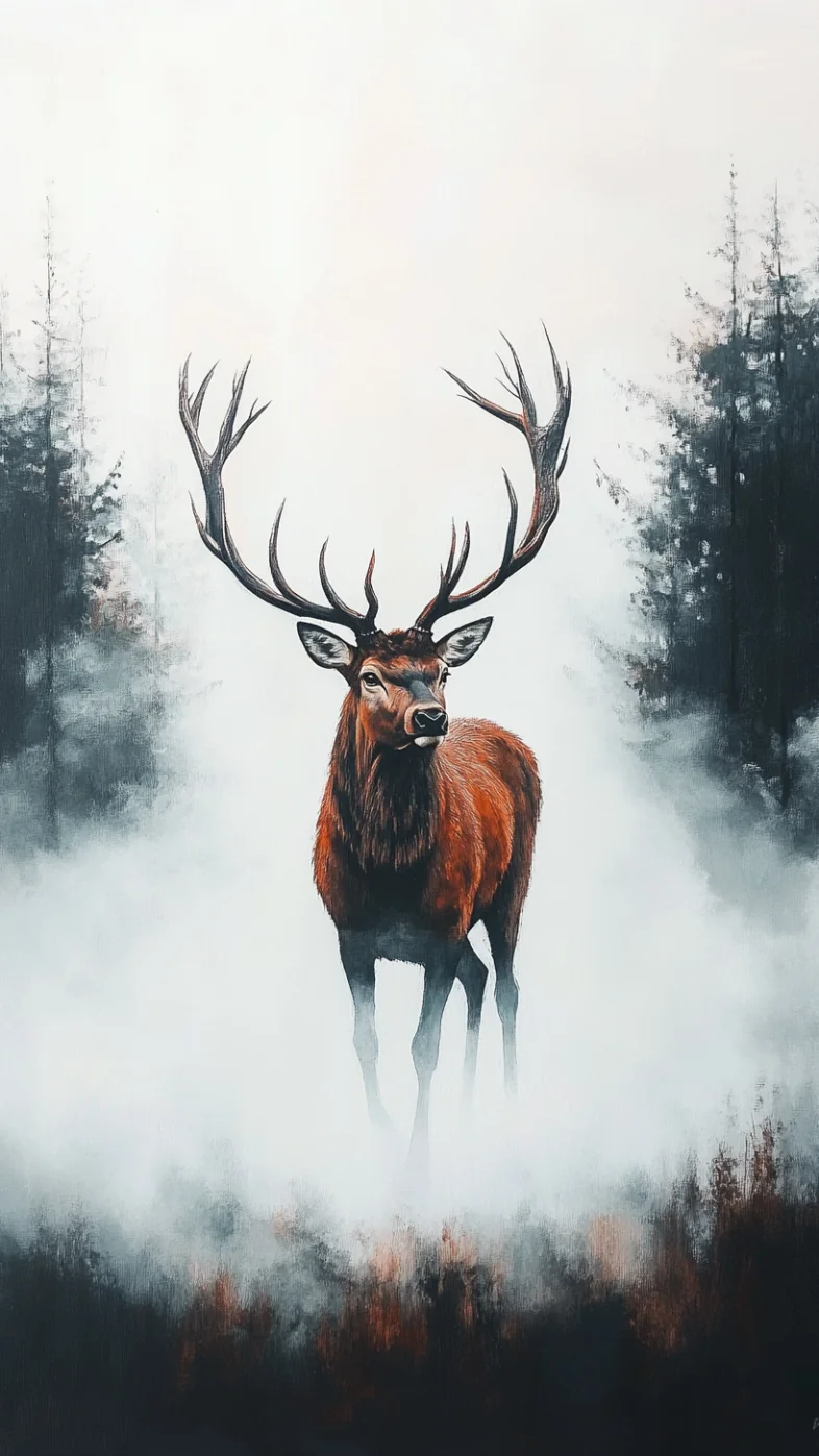 reindeer painting  wallpaper