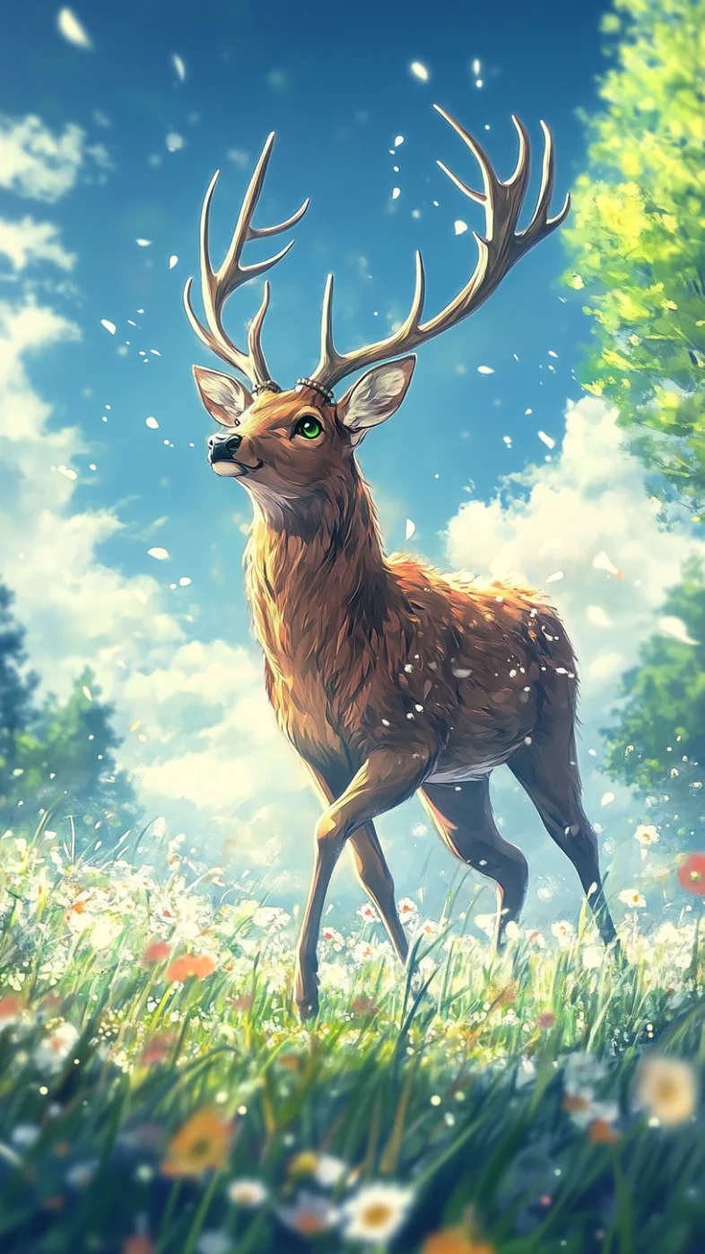 reindeer painting  wallpaper