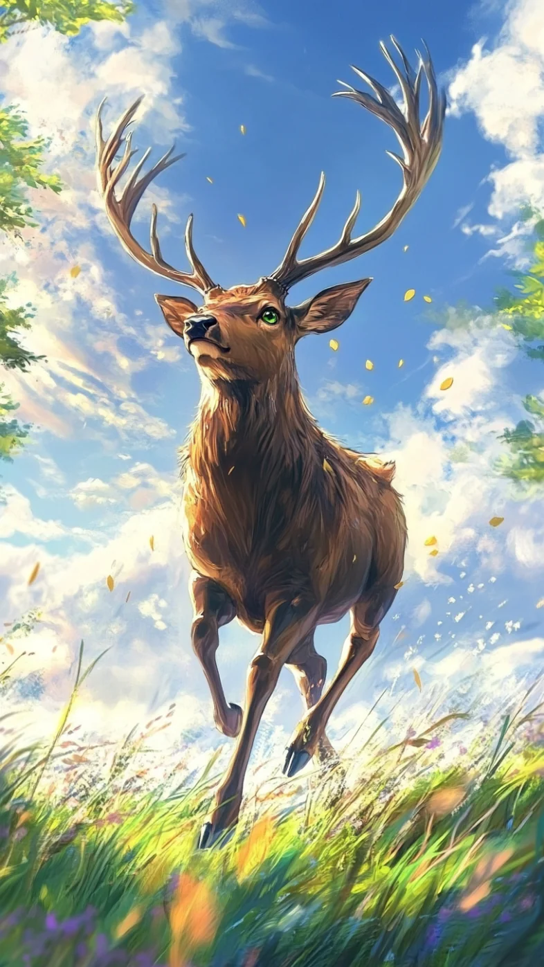 reindeer painting  wallpaper