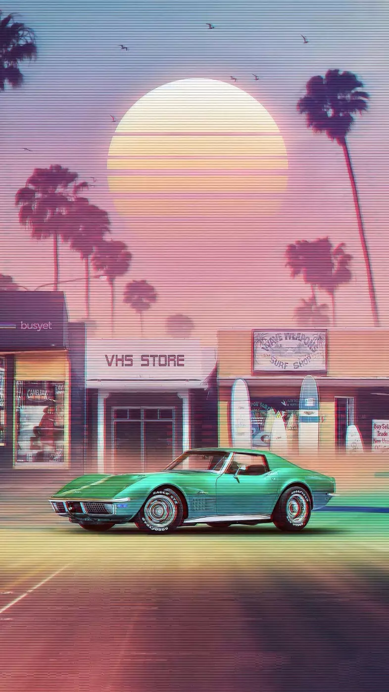 retro car in retro day xf wallpaper