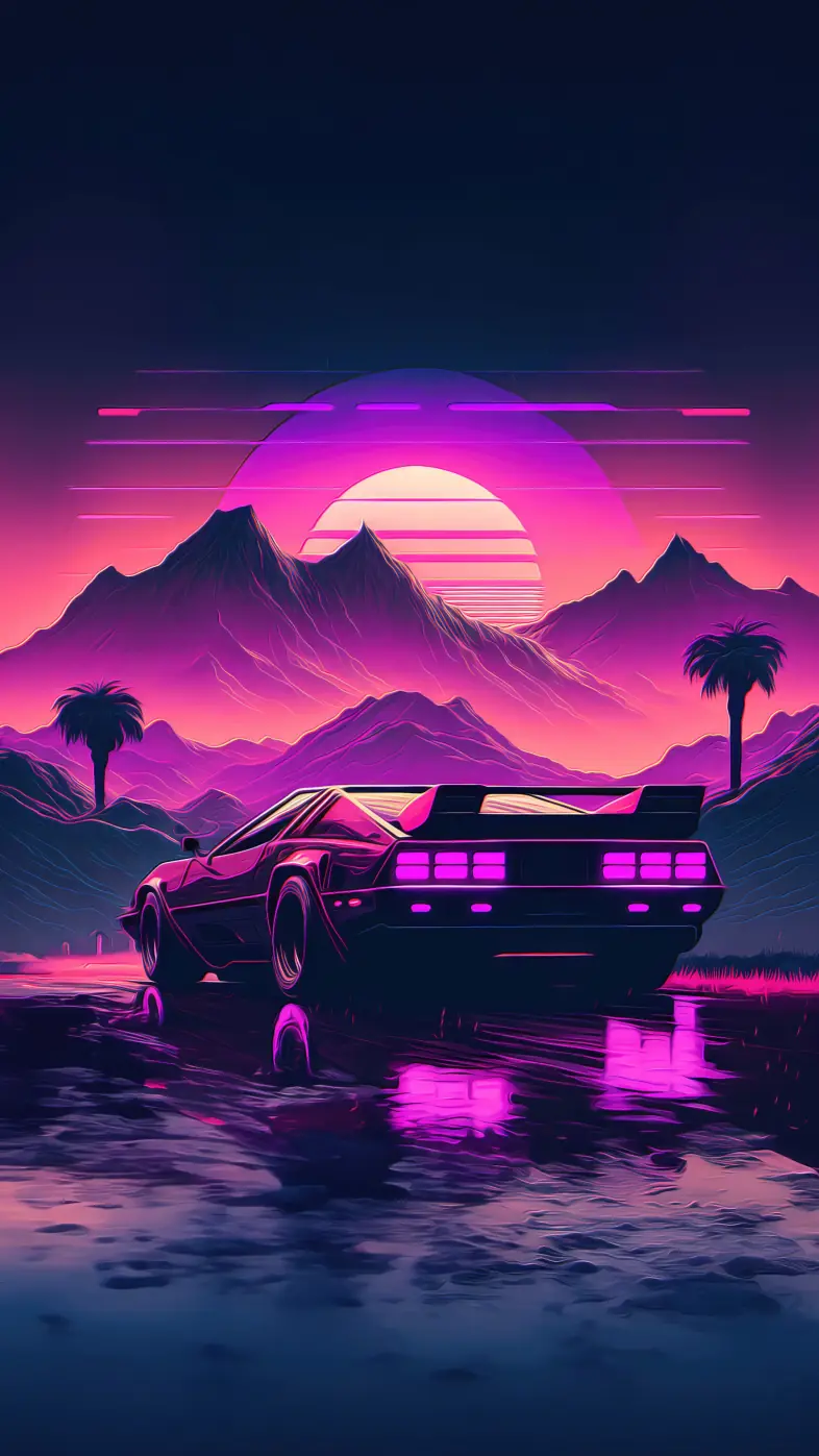 retro futuristic vapor ride wallpaper