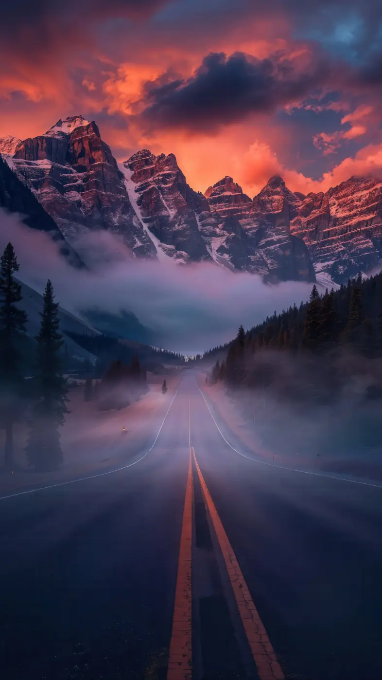 road to haven mountains wallpaper