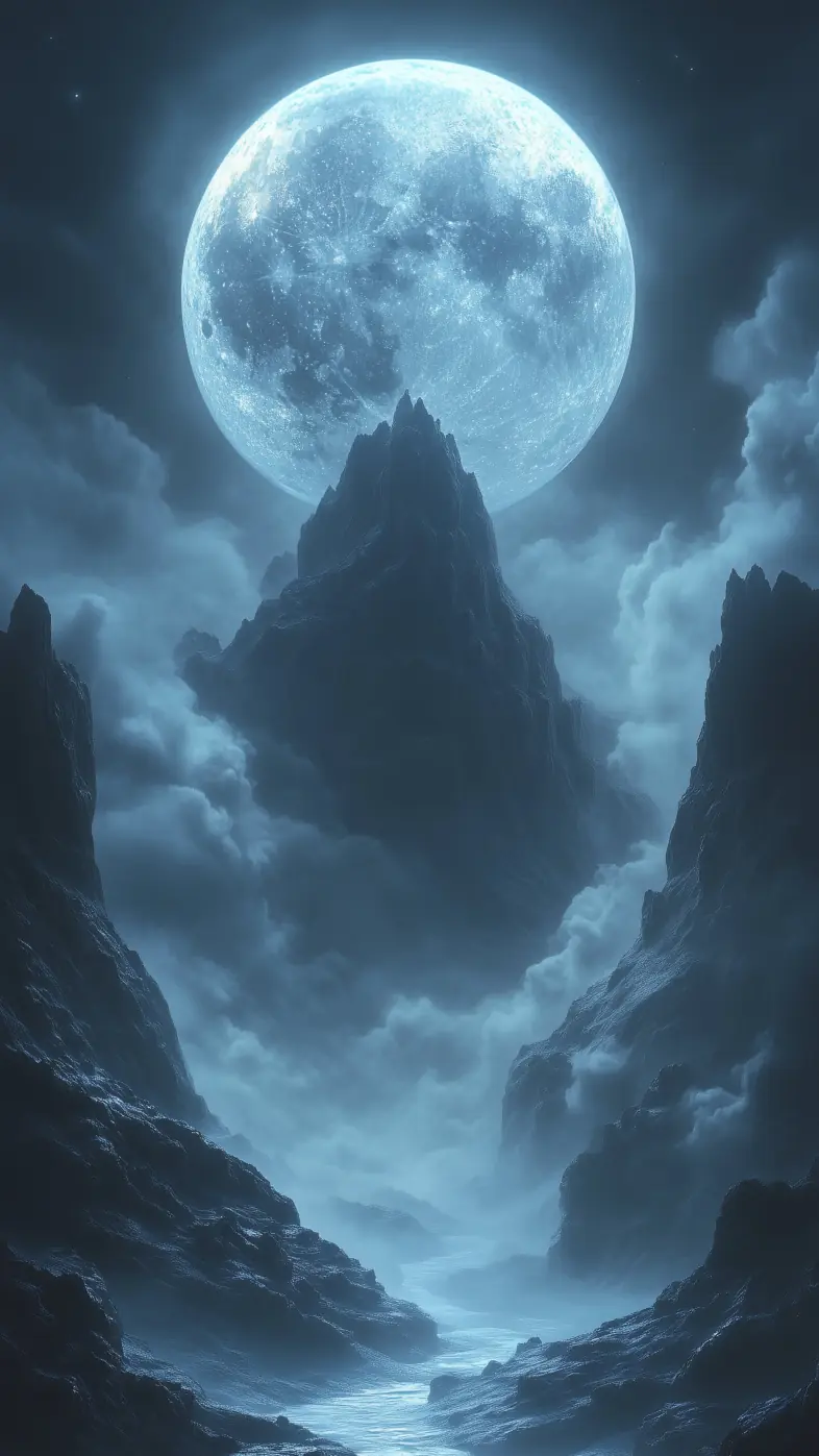rocks moon full moon gorge night dark wallpaper