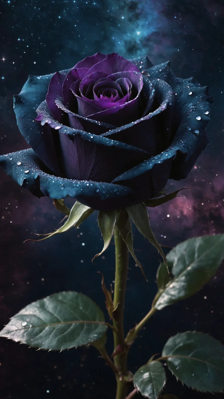 rose petals plant stars cosmos galaxy wallpaper