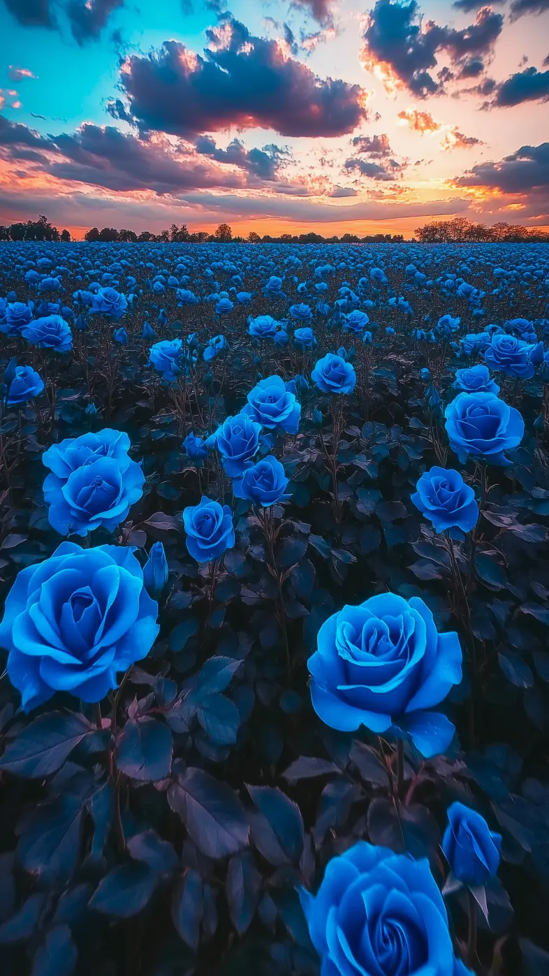 roses flowers field sky wallpaper